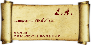 Lampert Akács névjegykártya